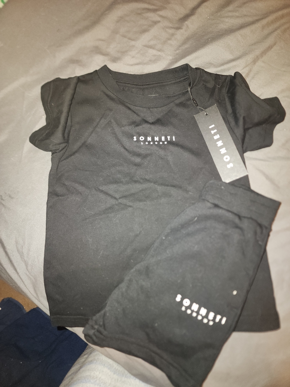 Kids Black Matching Set - Tee & Shorts